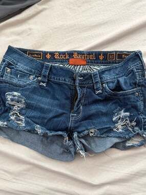 Rock Revival Anabela Distressed Cutoff Denim Shorts Size 30